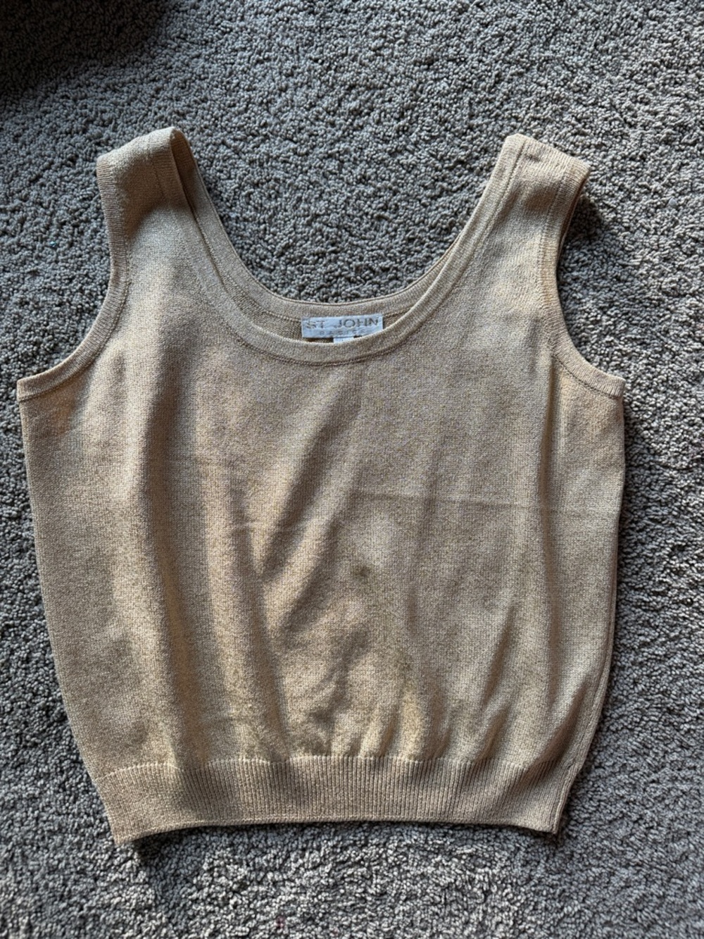 St. John Gold-Tone Knit Sleeveless Top